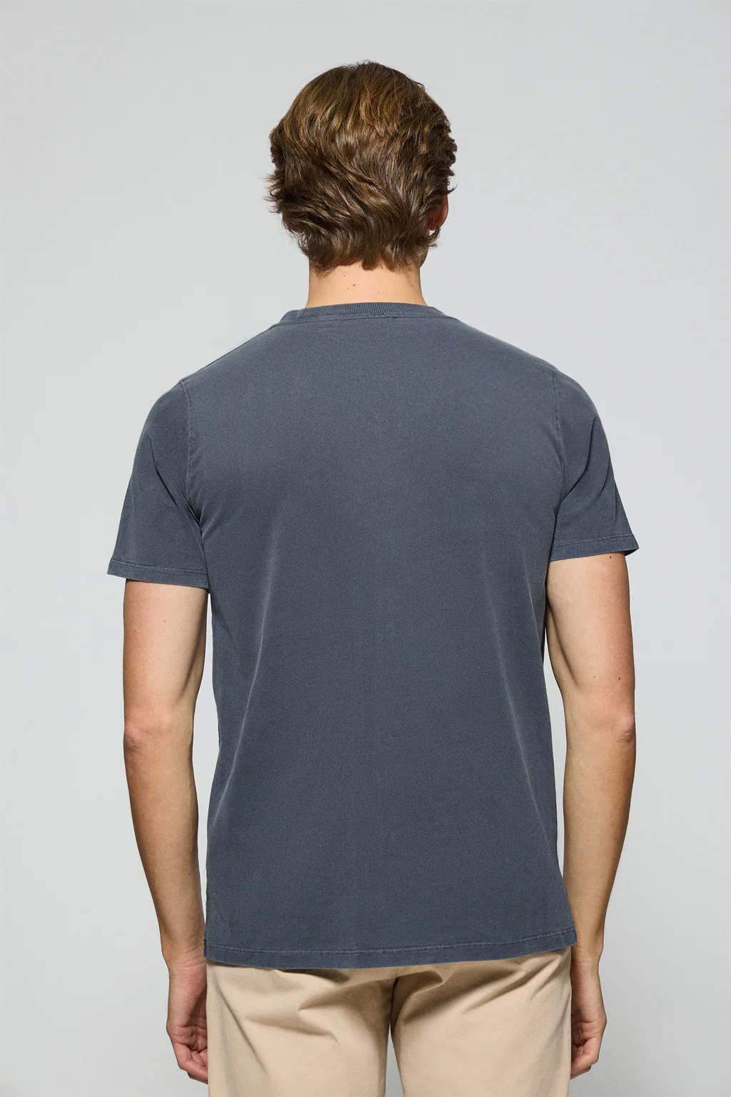 Navy-blue garment-dyed T-shirt Apolo with velvety Polo Club logo - Image 2