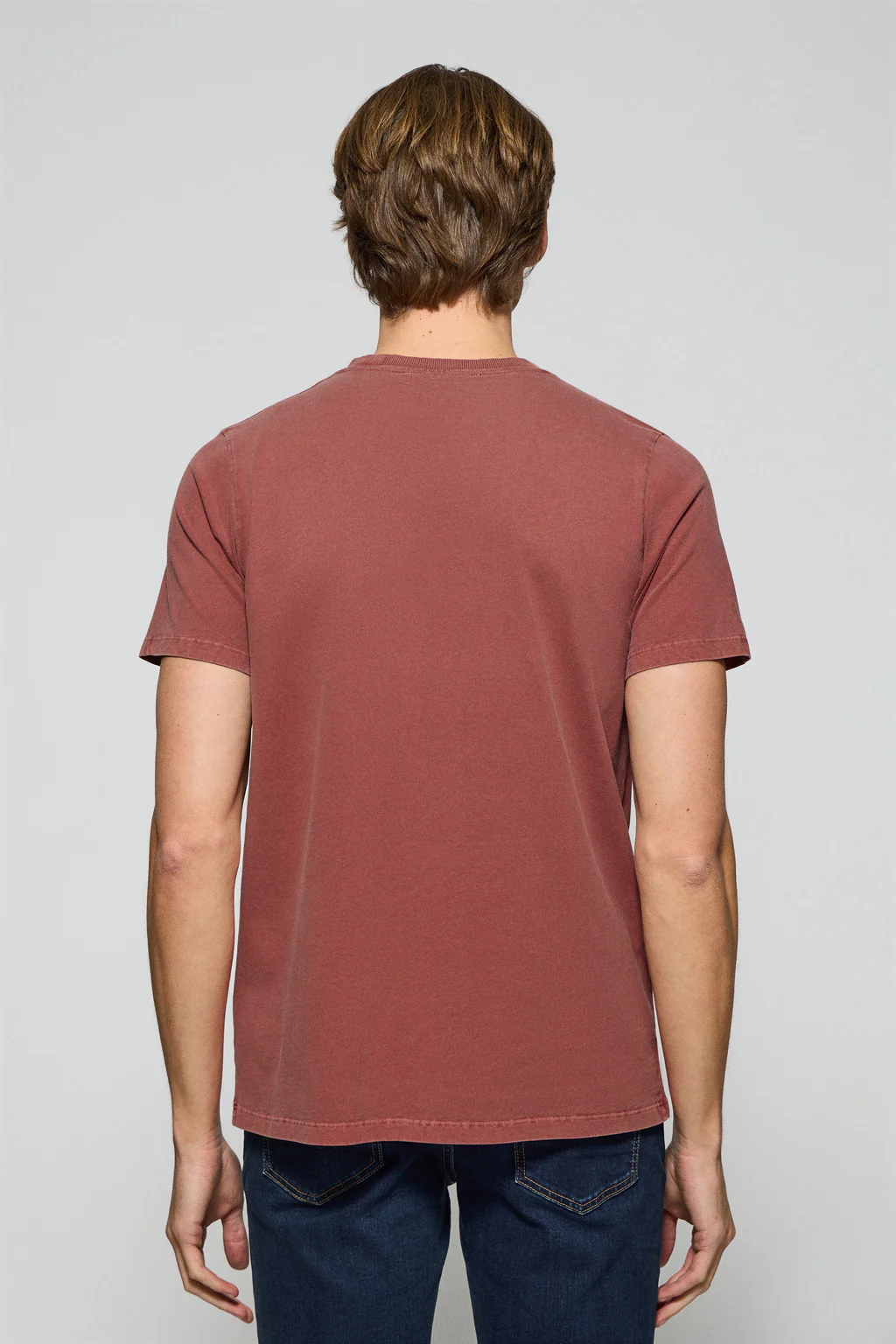 Red garment-dyed T-shirt Apolo with velvety Polo Club logo - Image 2