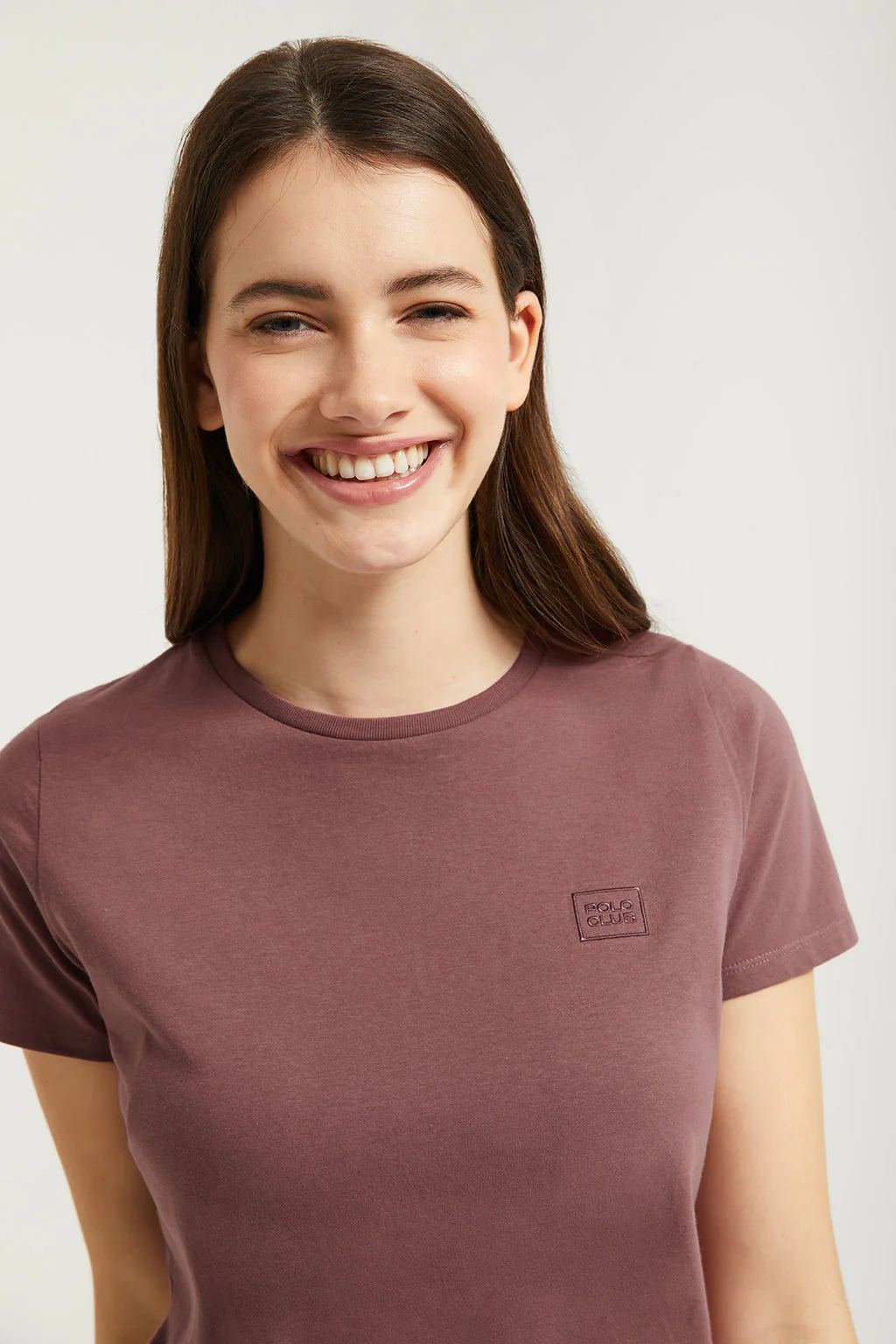 Taupe short-sleeve basic tee with Polo Club logo - Image 2