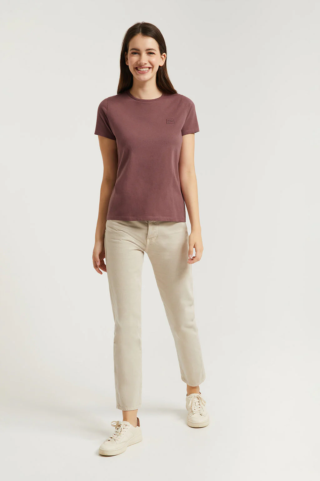 Taupe short-sleeve basic tee with Polo Club logo - Image 3