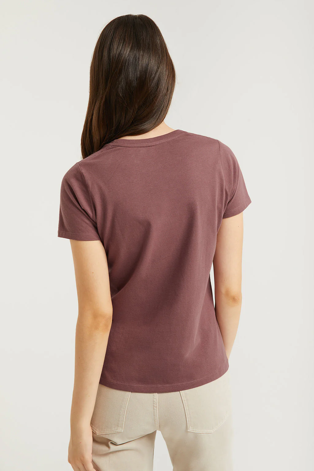Taupe short-sleeve basic tee with Polo Club logo - Image 4