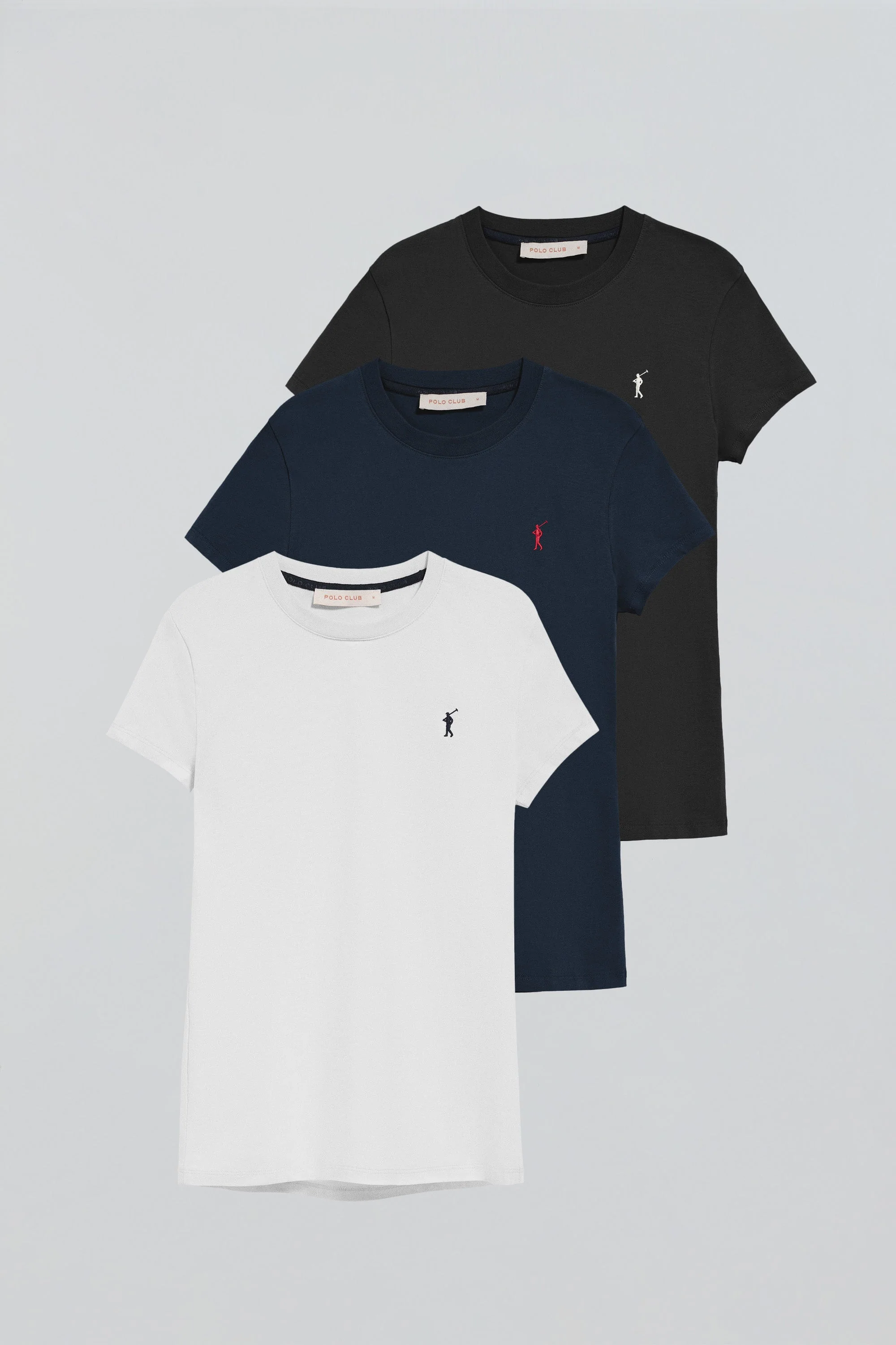 Short-sleeve T-shirt with Rigby Go embroidered logo 3 pack (navy blue, black and white) - Image 11
