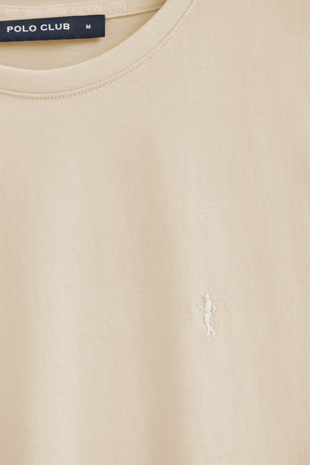 Beige round-neck basic T-shirt with Rigby Best embroidery - Image 7