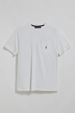 White round-neck tee with pocket and Rigby Go logo - Image 5