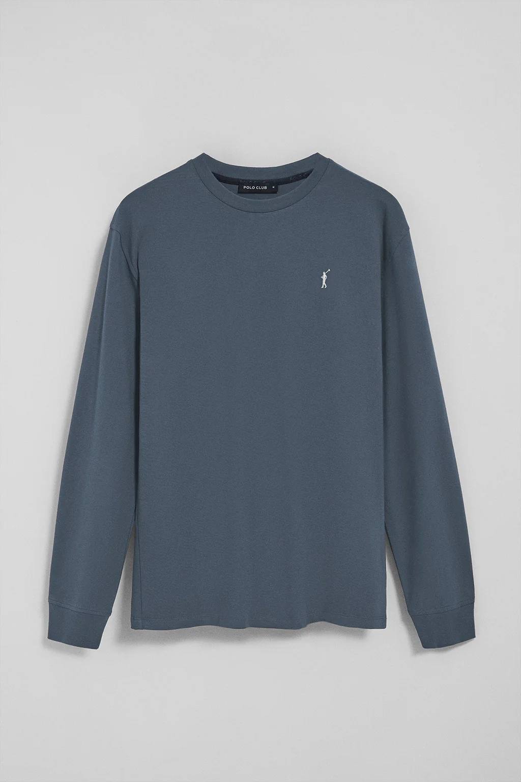 Denim-blue long-sleeve T-shirt with Rigby Go embroidered logo - Image 5