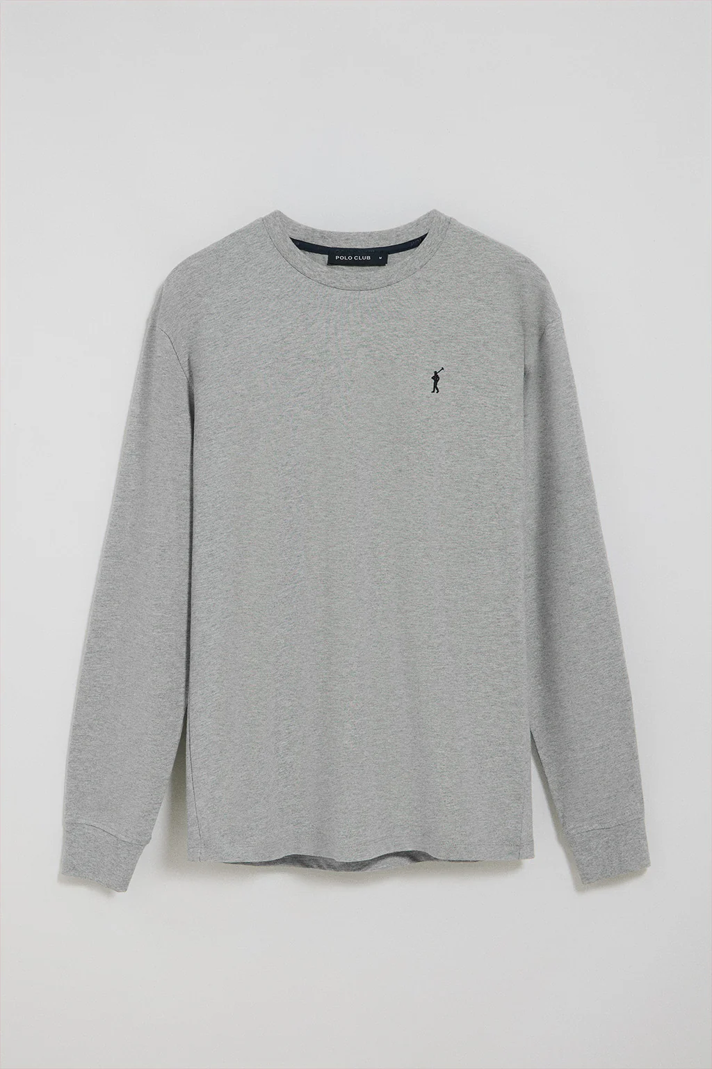 Grey-marl long-sleeve T-shirt with Rigby Go embroidered logo - Image 8