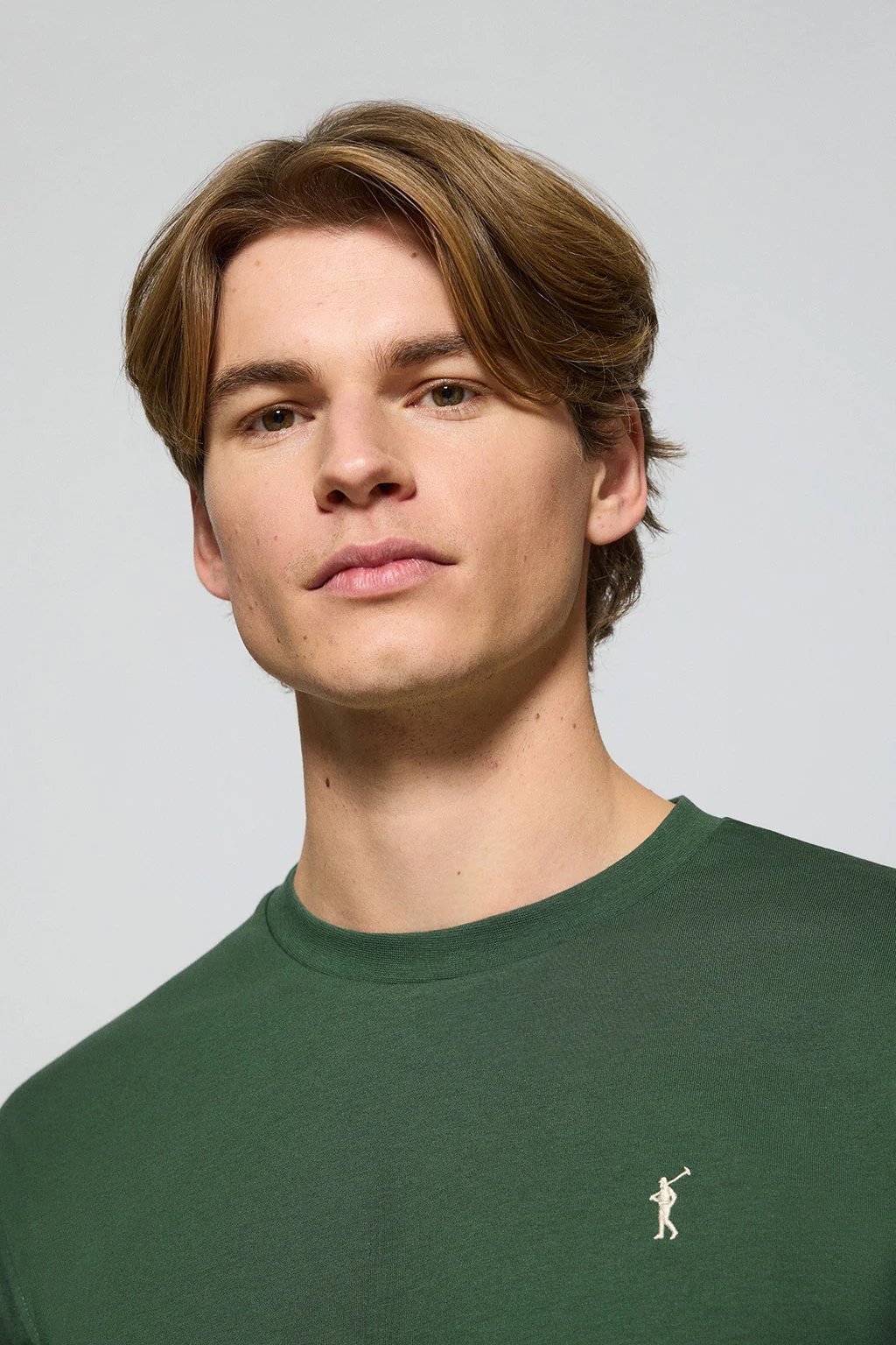 Green long-sleeve T-shirt with Rigby Go embroidered logo - Image 3