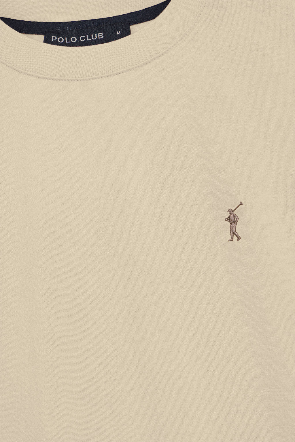 Beige round-neck T-shirt with Rigby Go embroidered logo - Image 6
