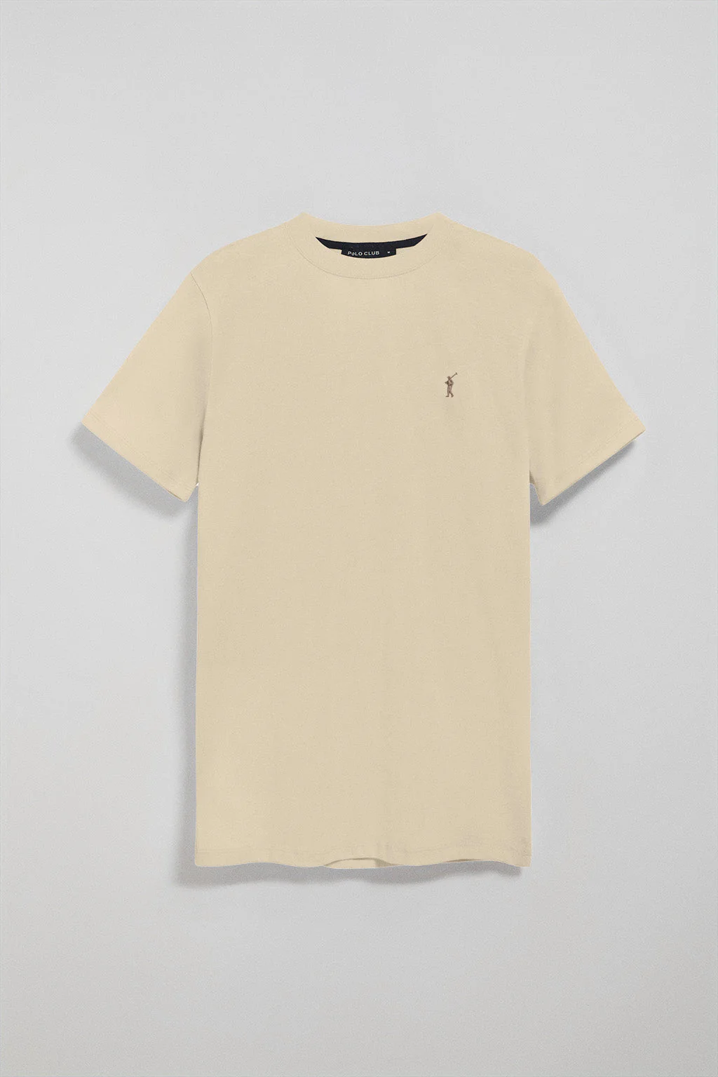 Beige round-neck T-shirt with Rigby Go embroidered logo - Image 9