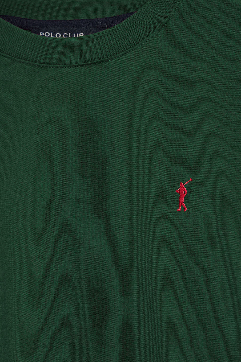 Bottle-green round-neck T-shirt with Rigby Go embroidered logo - Image 6