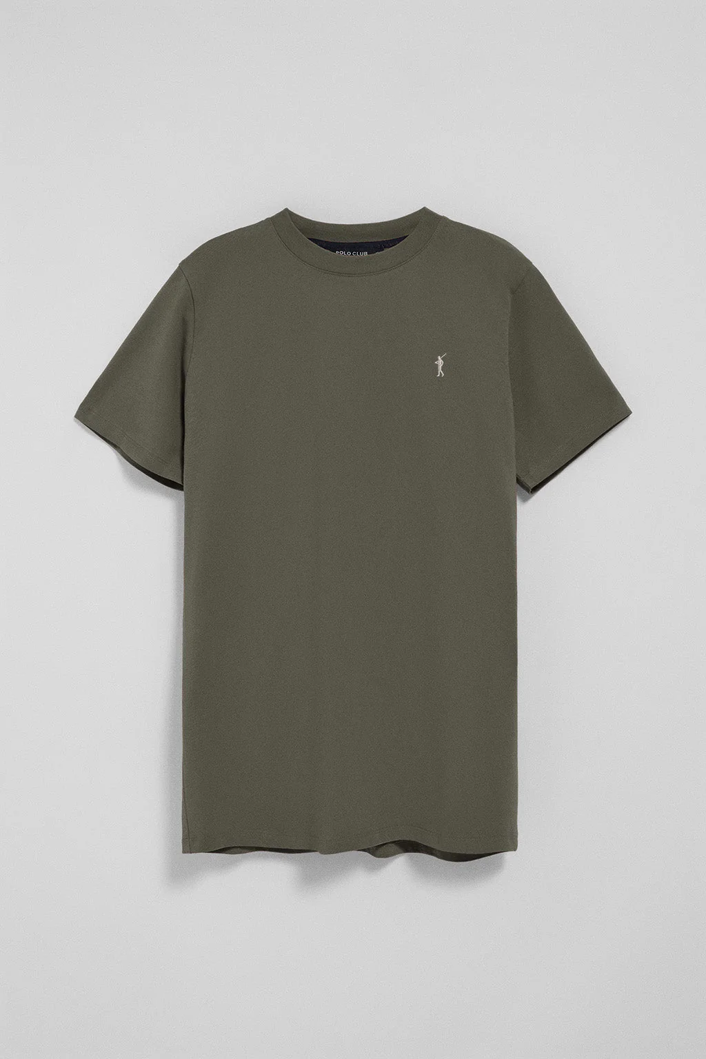 Army-green round-neck T-shirt with Rigby Go embroidered logo - Image 8