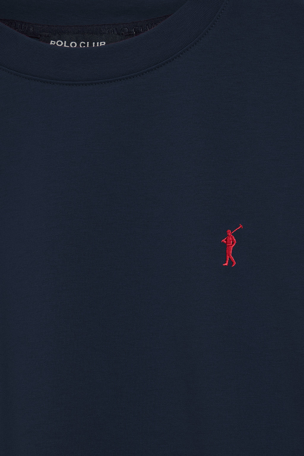 Navy-blue round-neck T-shirt with Rigby Go embroidered logo - Image 6