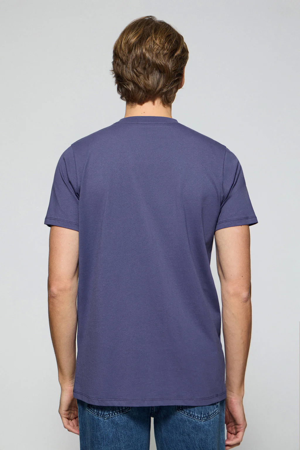 Blue round-neck T-shirt with Rigby Go embroidered logo - Image 3