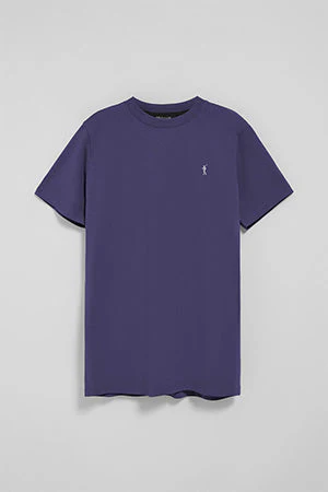 Blue round-neck T-shirt with Rigby Go embroidered logo - Image 8