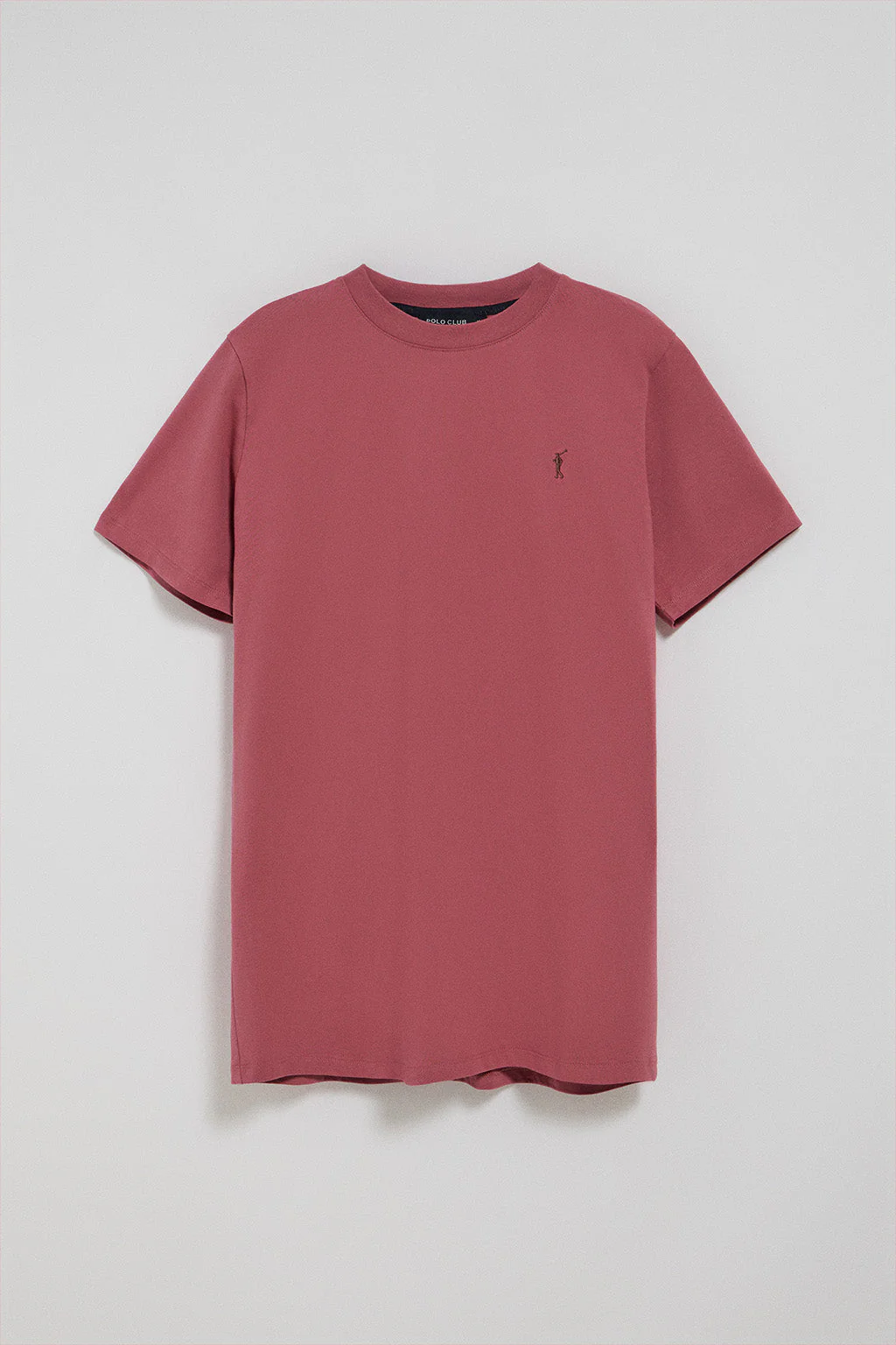 Wine-pink round-neck T-shirt with Rigby Go embroidered logo - Image 5