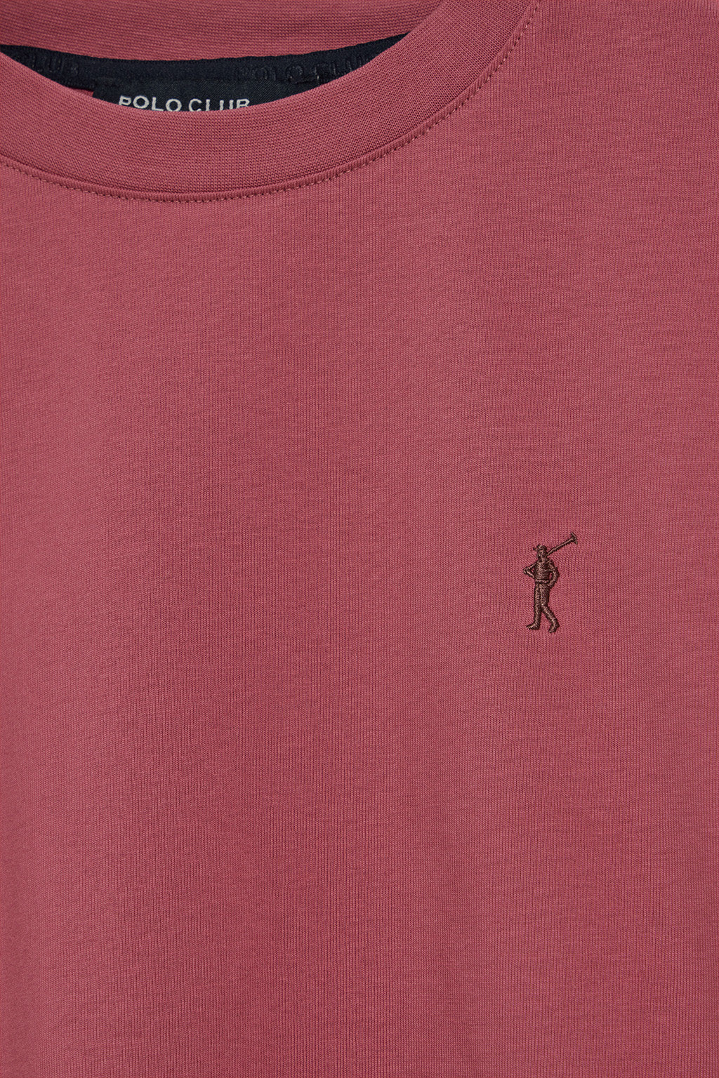 Wine-pink round-neck T-shirt with Rigby Go embroidered logo - Image 6
