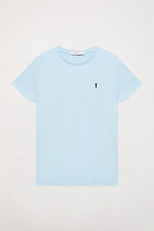 Sky-blue short-sleeve basic T-shirt with Rigby Go logo - Image 12