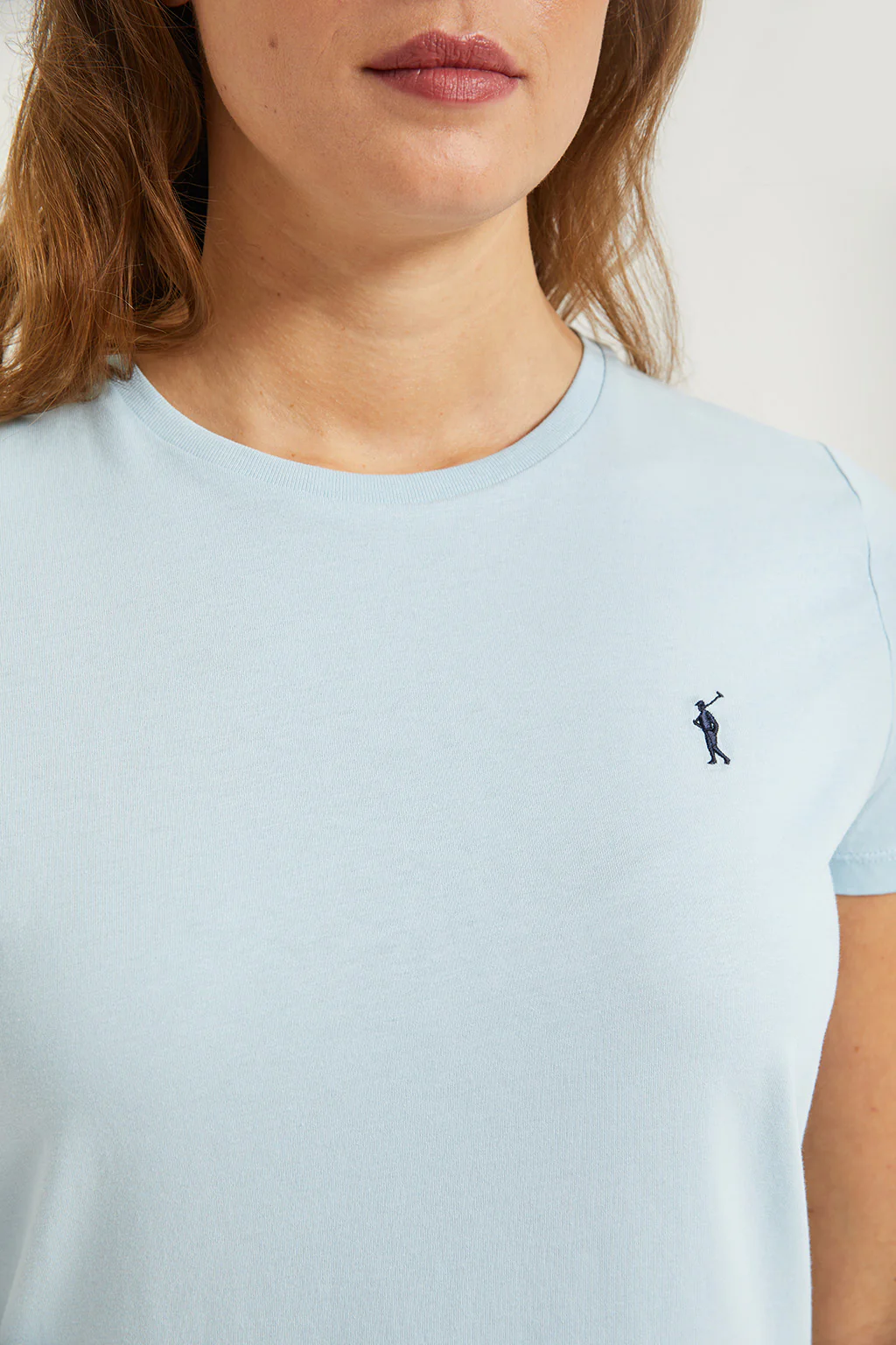 Sky-blue short-sleeve basic T-shirt with Rigby Go logo - Image 3
