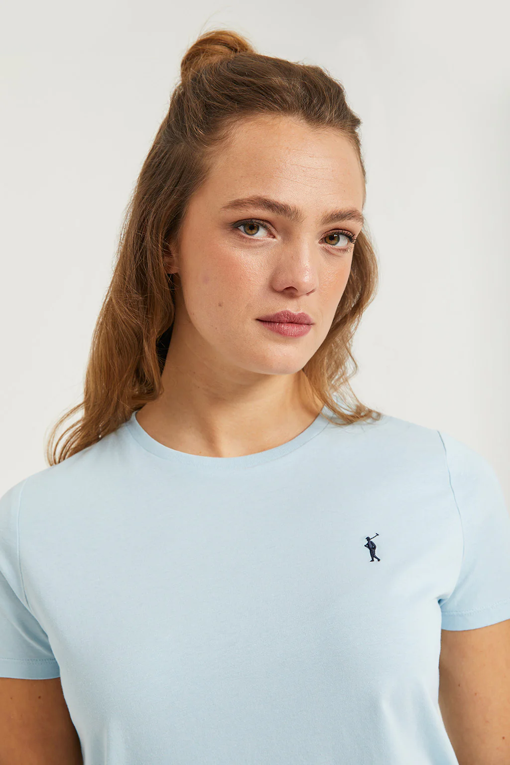 Sky-blue short-sleeve basic T-shirt with Rigby Go logo - Image 5