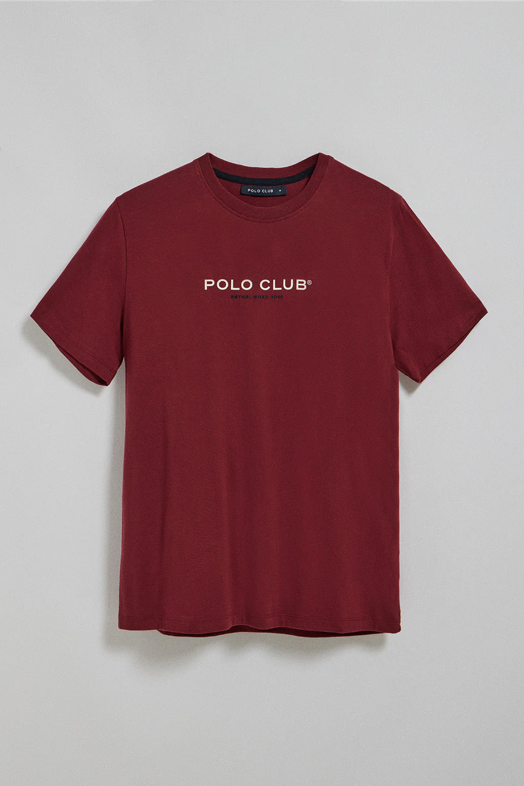 Maroon round-neck tee with Polo Club rubber logo - Image 6
