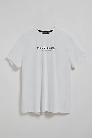 White round-neck tee with Polo Club rubber logo - Image 10