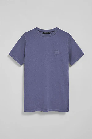 Ocean-blue garment-dyed tee with round neck and Polo Club rubber logo - Image 9