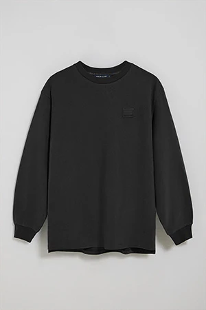 Black round-neck long-sleeve T-shirt with Polo Club detail - Image 5