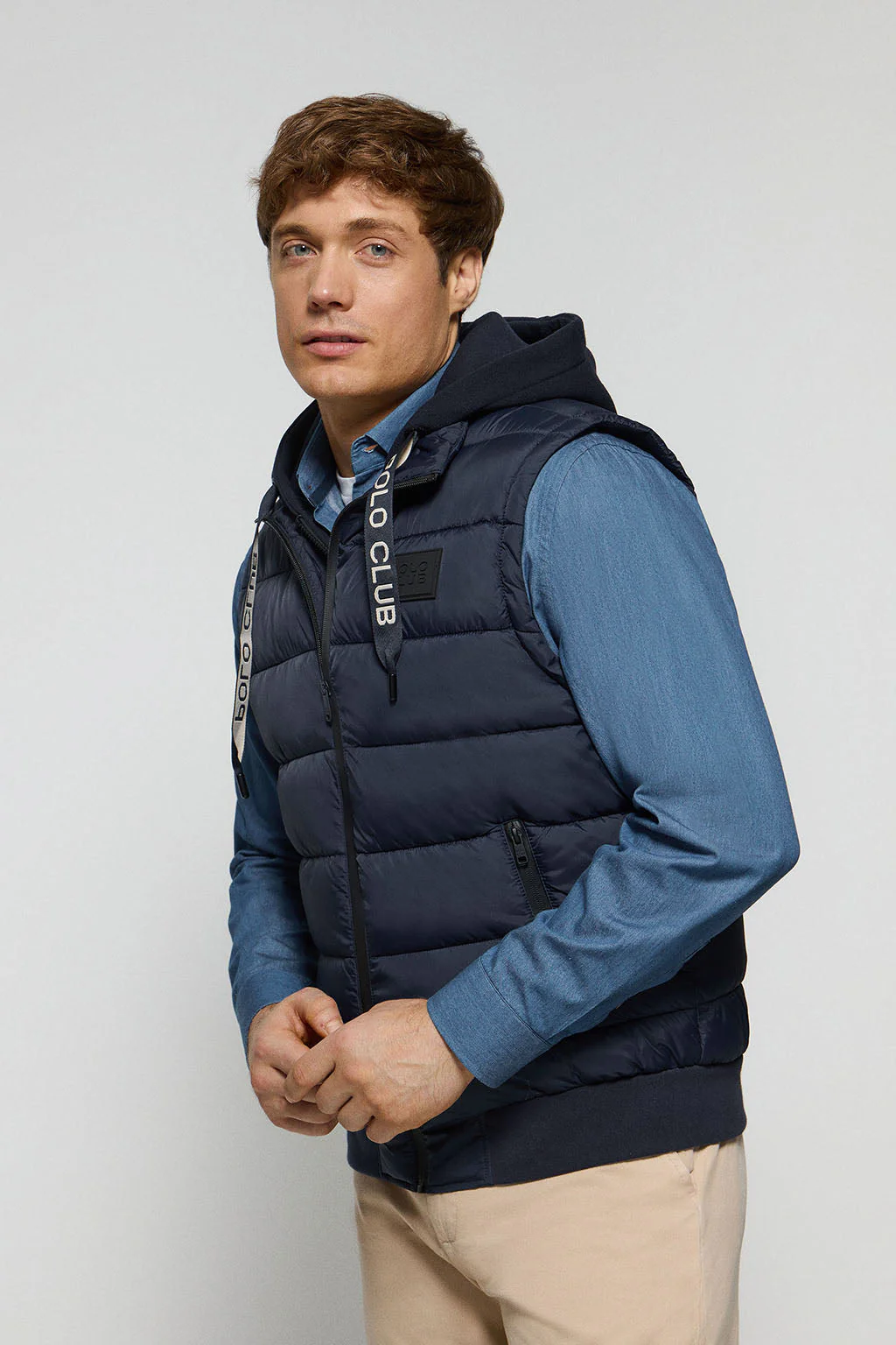 Navy-blue puffer vest Canyon with Polo Club details