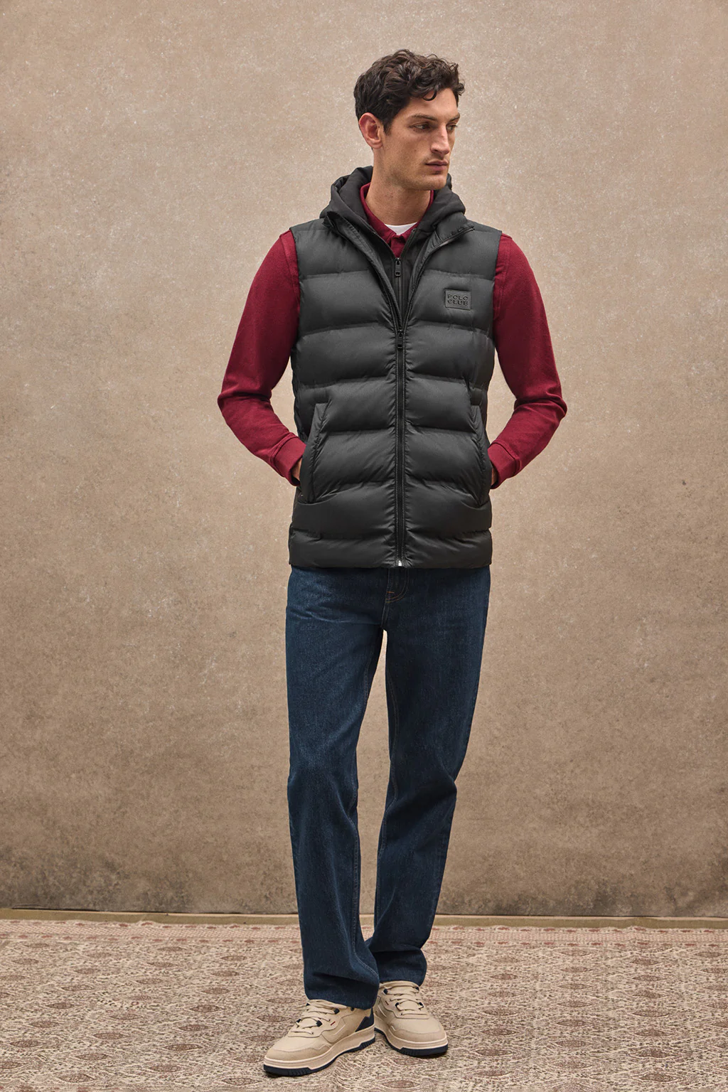 Black puffer vest with Polo Club logo - Image 2