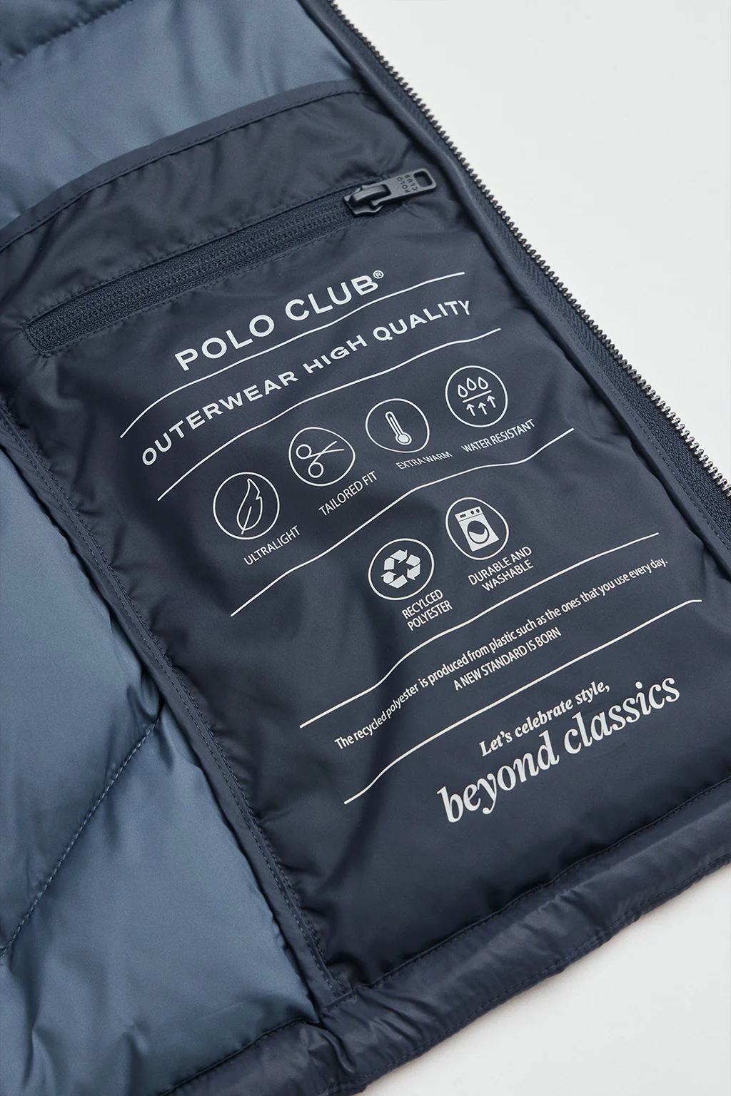 Navy-blue ultralight vest with Polo Club logo - Image 9