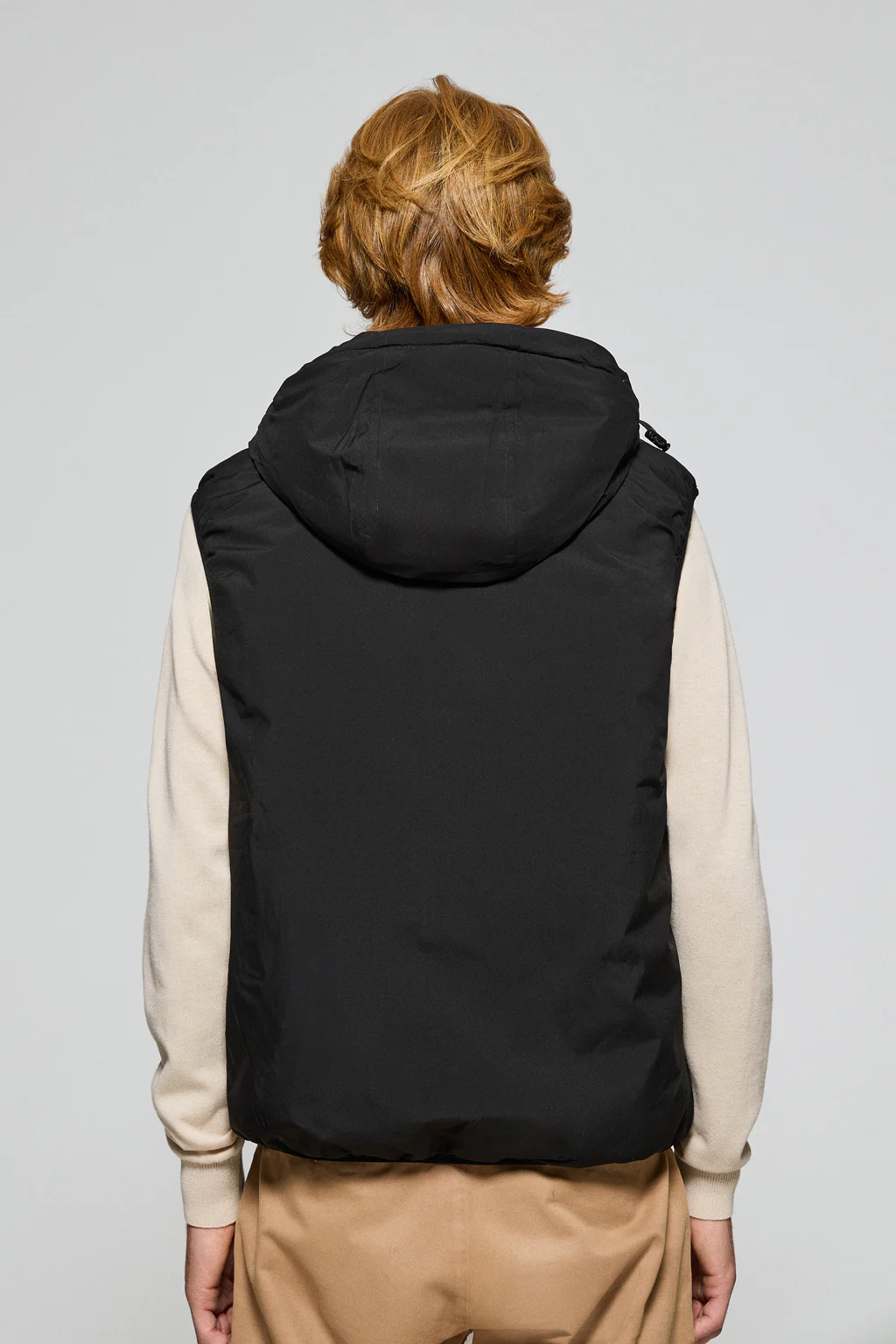 Black light vest with fixed hood and Polo Club details - Image 2