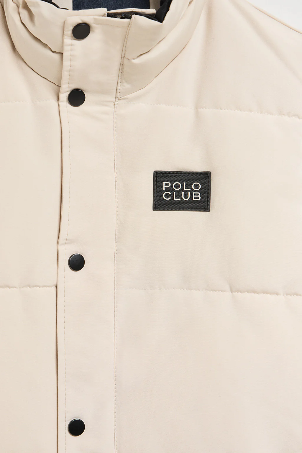 Beige puffer vest with Polo Club rubber patch - Image 7
