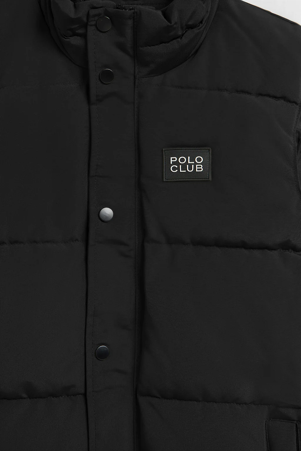 Black puffer vest with Polo Club rubber patch - Image 7
