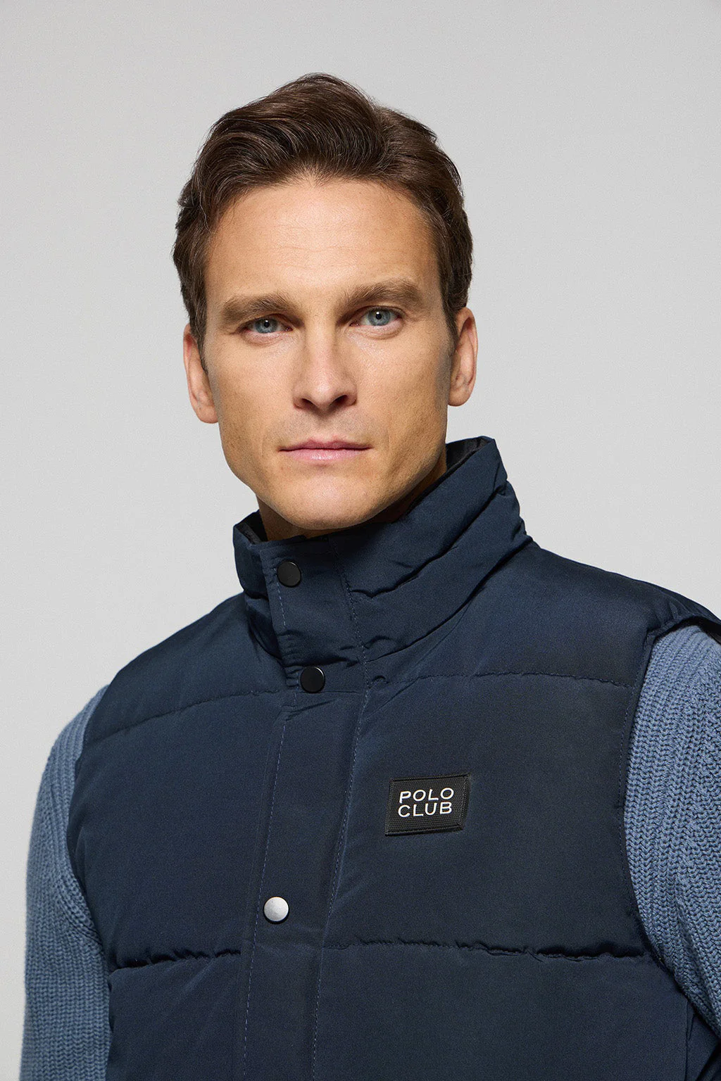 Blue puffer vest with Polo Club rubber patch - Image 2