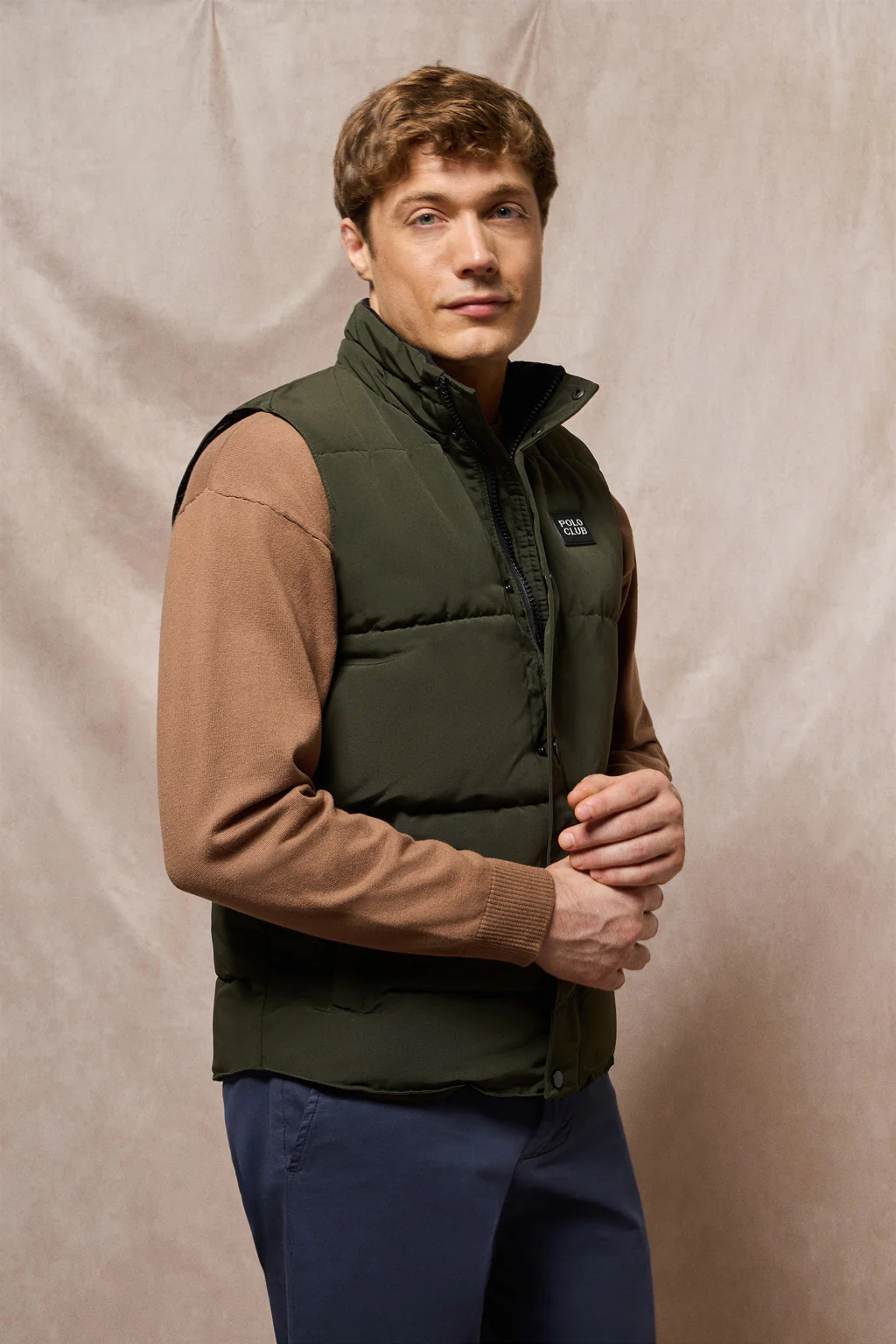 Green puffer vest with Polo Club rubber patch - Image 12
