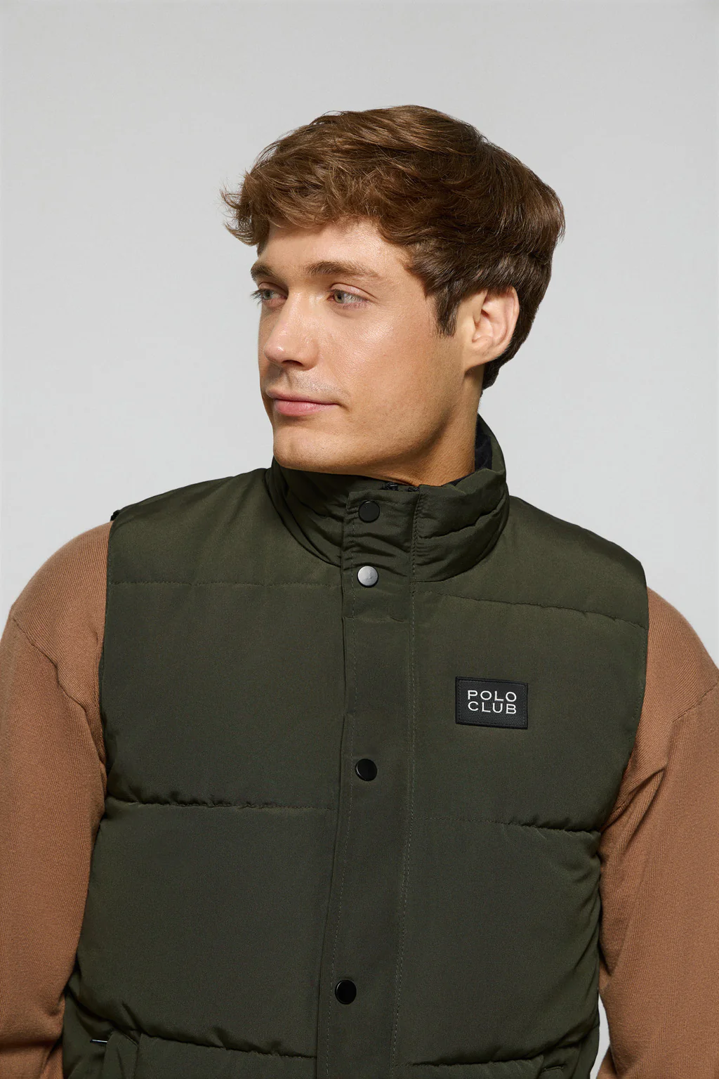 Green puffer vest with Polo Club rubber patch - Image 3