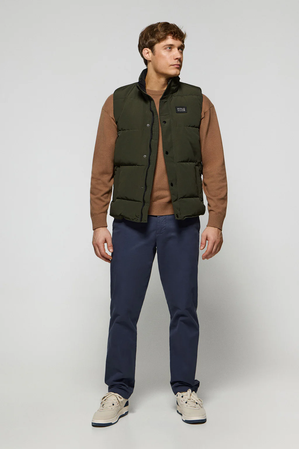 Green puffer vest with Polo Club rubber patch - Image 4