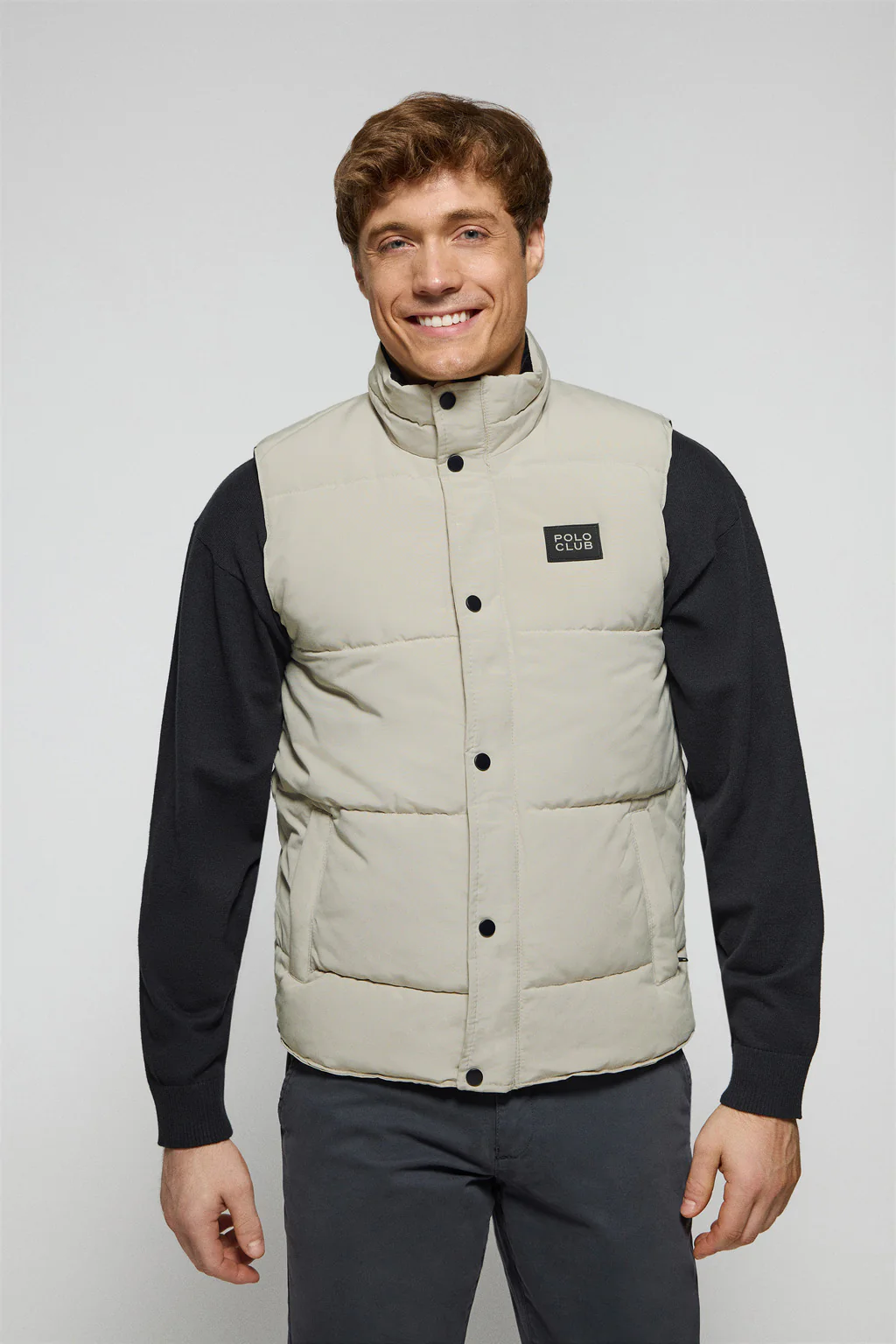 Ice puffer vest with Polo Club rubber patch