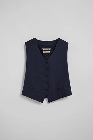 Navy-blue vest Deia in cotton and linen with Polo Club details - Image 10