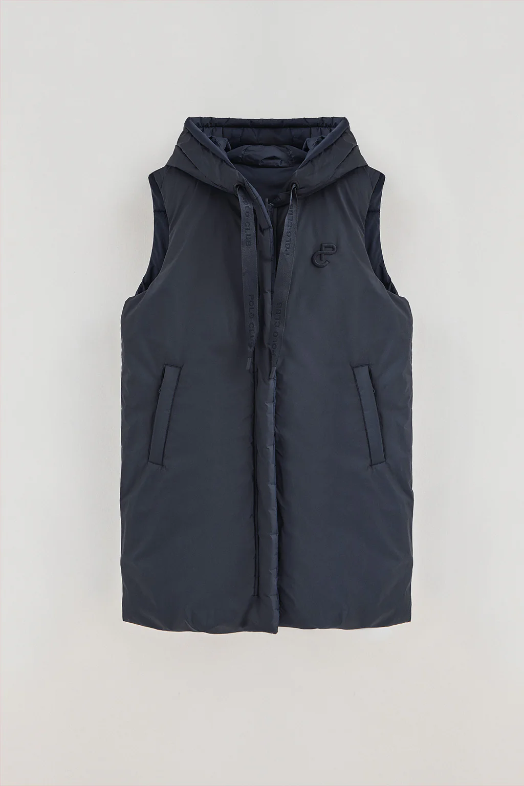 Navy-blue reversible long vest with Polo Club logo - Image 8