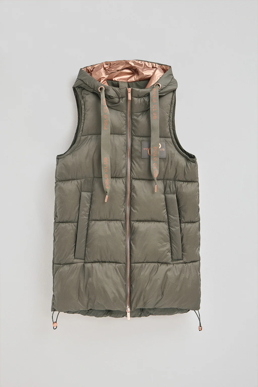 Army-green puffer vest with Polo Club logo - Image 10