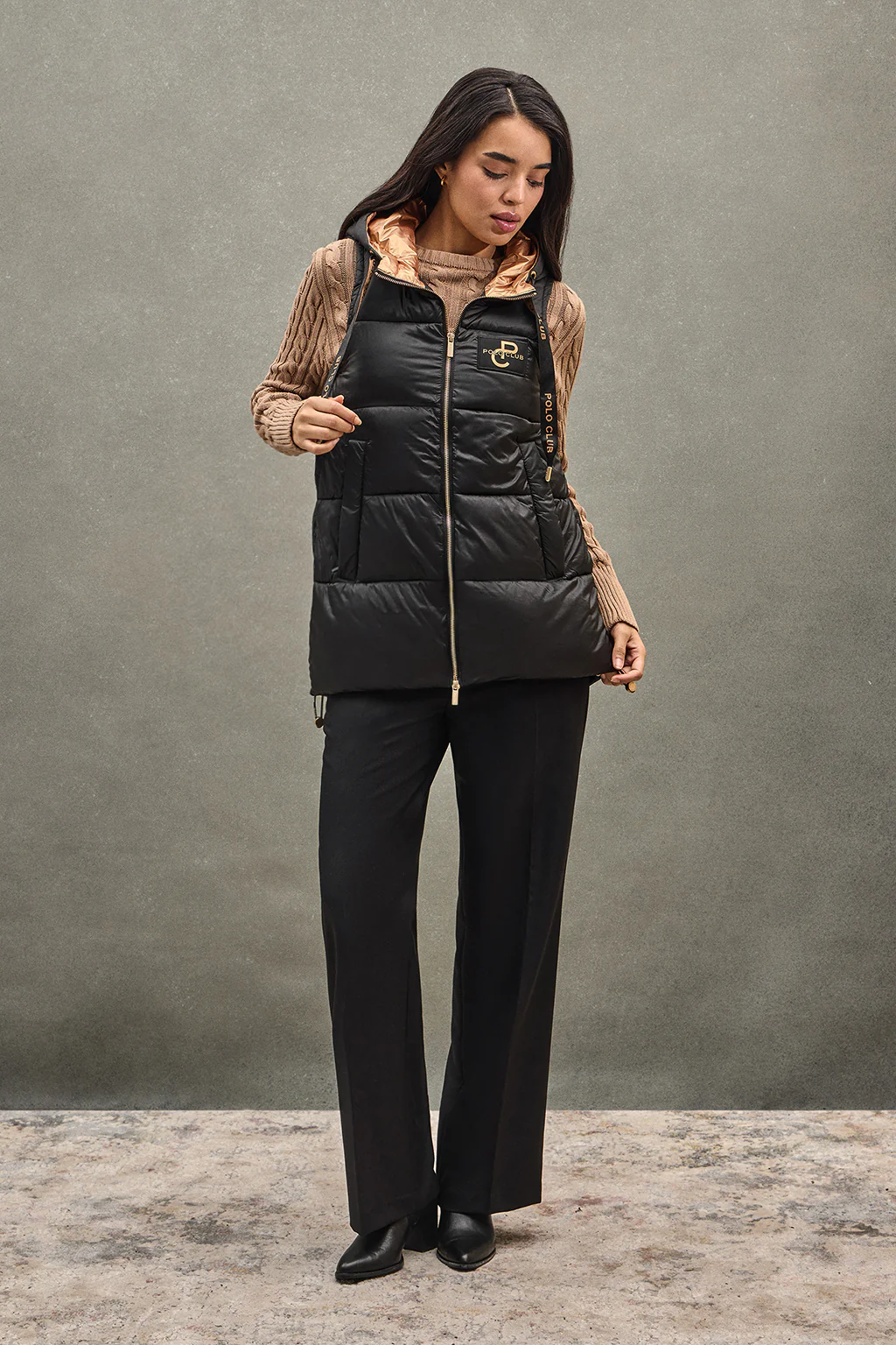 Black puffer vest with Polo Club logo - Image 3