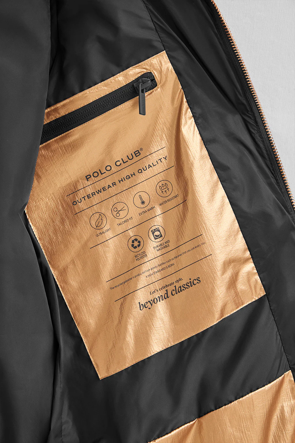 Black puffer vest with Polo Club logo - Image 9