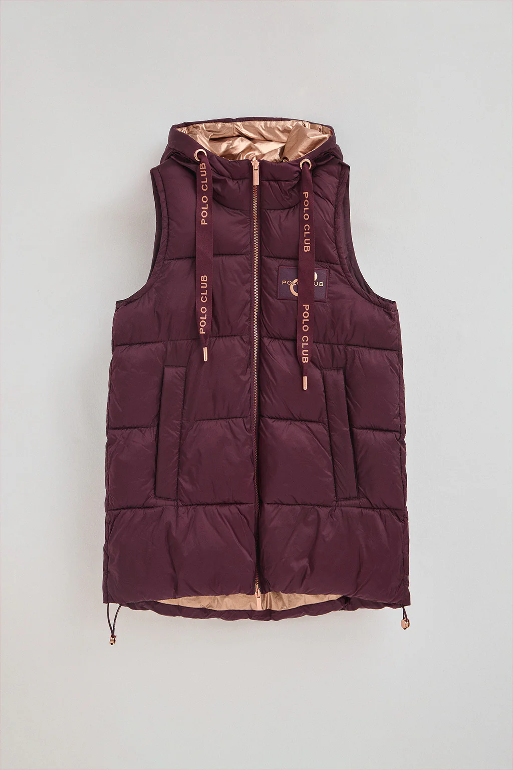 Burgundy puffer vest with Polo Club logo - Image 10