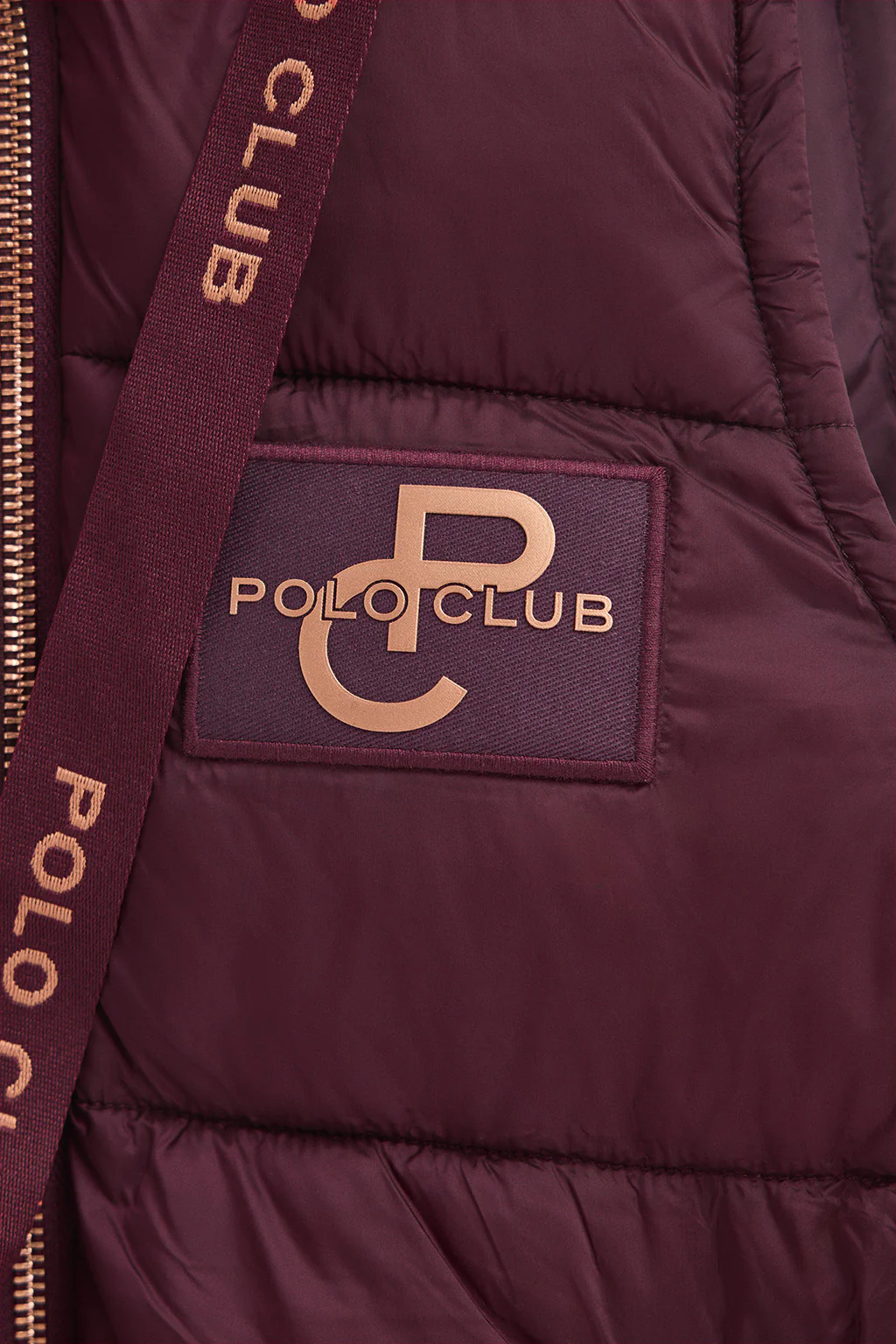 Burgundy puffer vest with Polo Club logo - Image 8