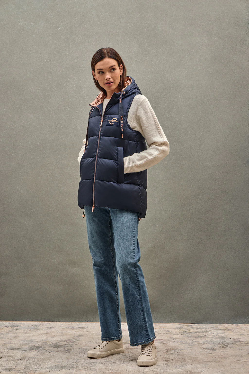 Navy-blue puffer vest with Polo Club logo - Image 3