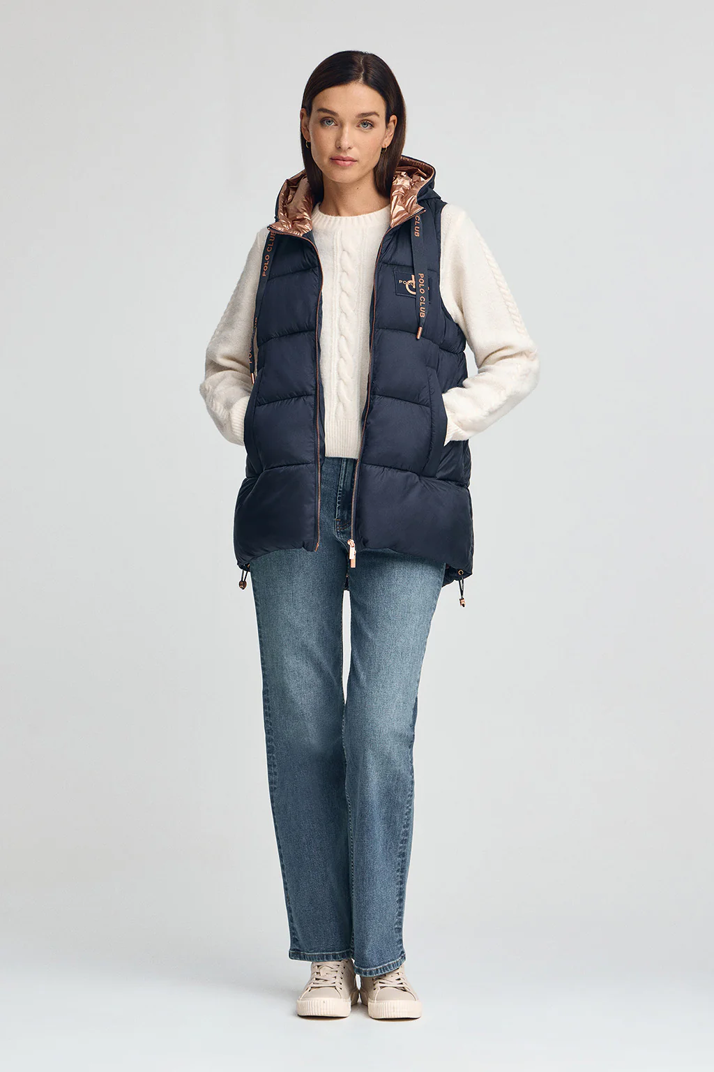Navy-blue puffer vest with Polo Club logo - Image 4