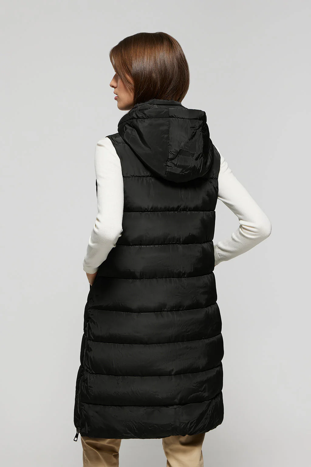 Black vest with hood and Polo Club patch - Image 4