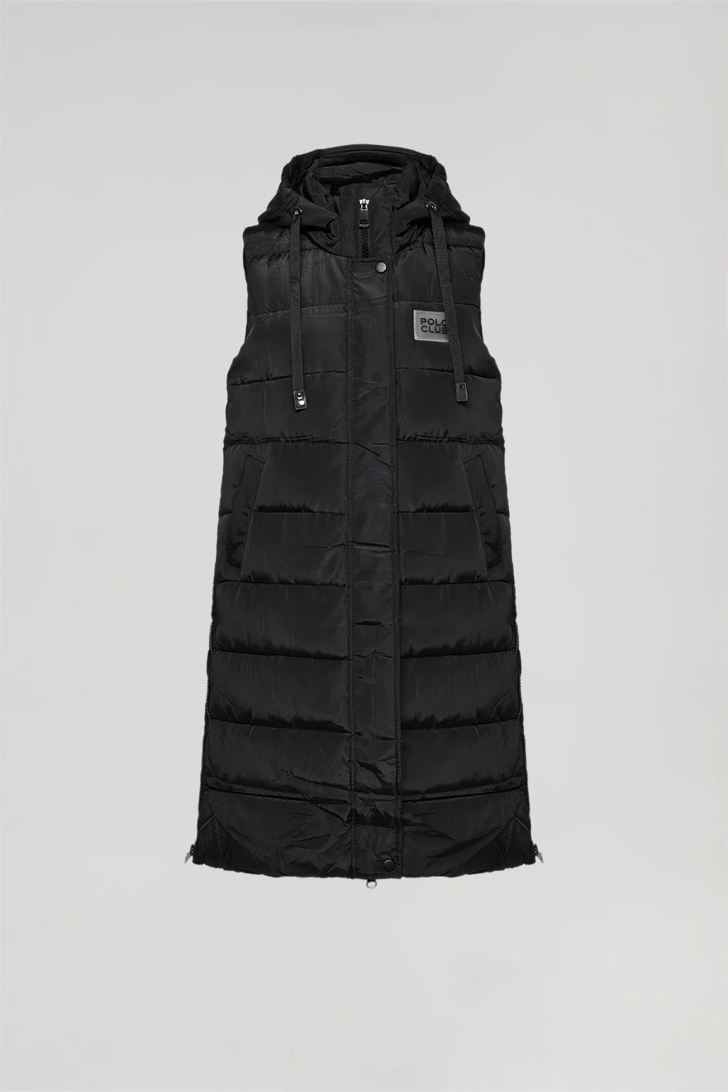 Black vest with hood and Polo Club patch - Image 5