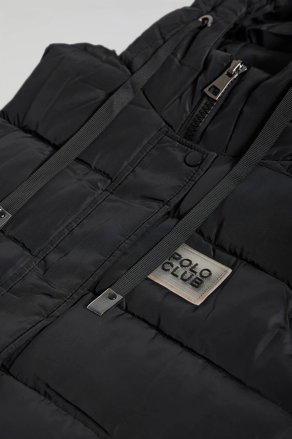 Black vest with hood and Polo Club patch - Image 6